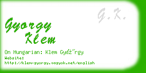 gyorgy klem business card